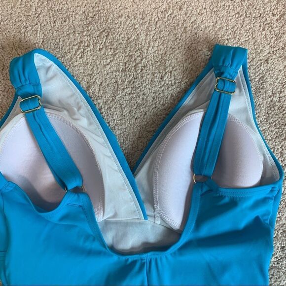 JANTZEN Blue one piece swimwear swimsuit Sz 8 - Picture 5 of 11